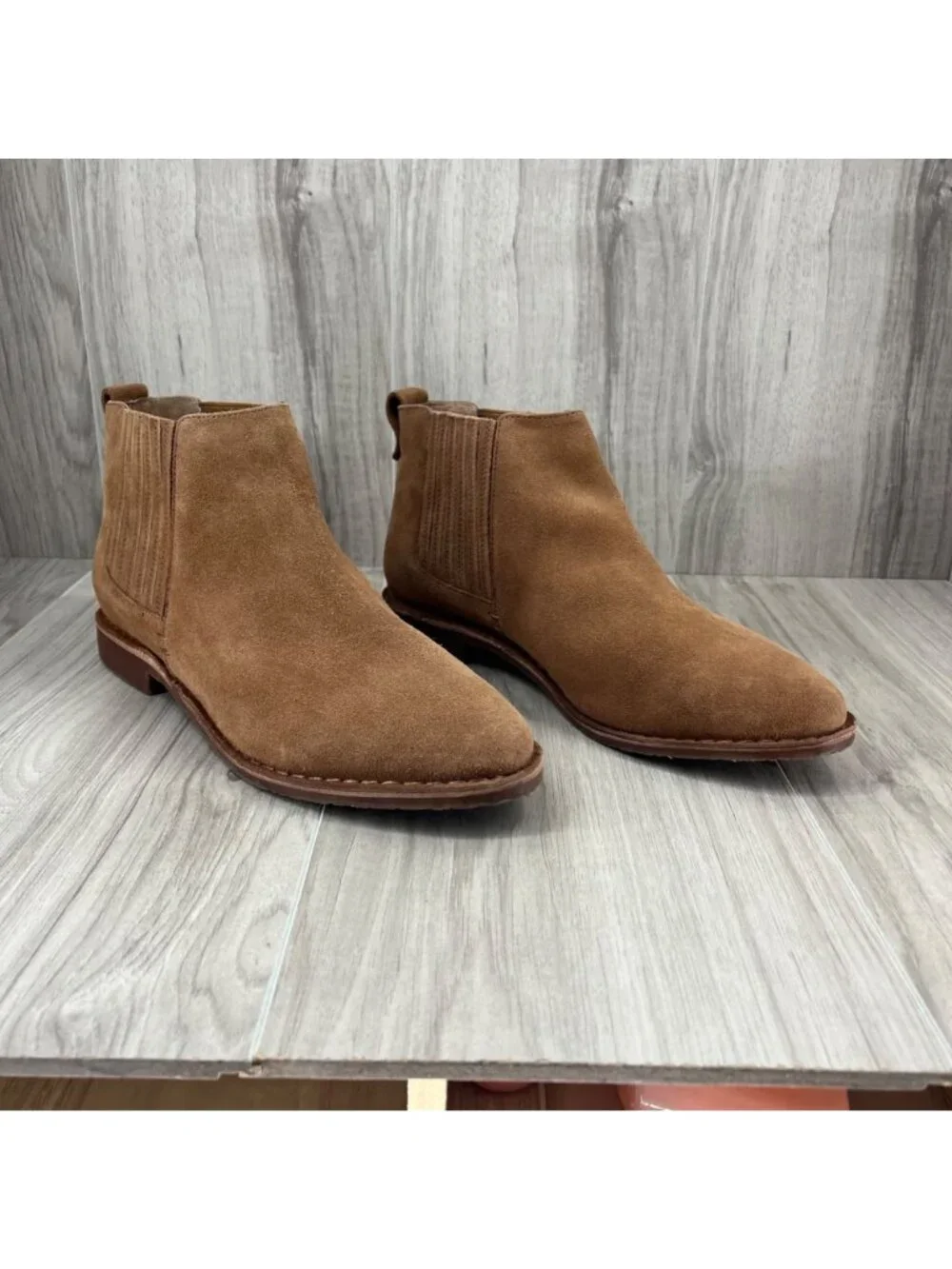 Seychelles Ankle Boots Womens 10 Brown Suede Slip On Chelsea Booties